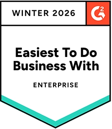 G2 “Easiest to Do Business With” Enterprise 2026 award badge